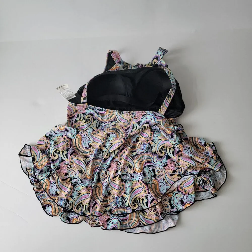 Fit 4 U Tango‎ Bandeau Flyaway padded swimsuits floral figure flattering size 12